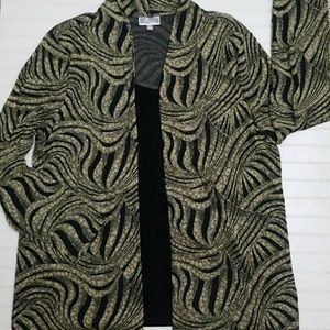 Long Sleeve Sparkly Print Cardigan Tunic w/ Shell